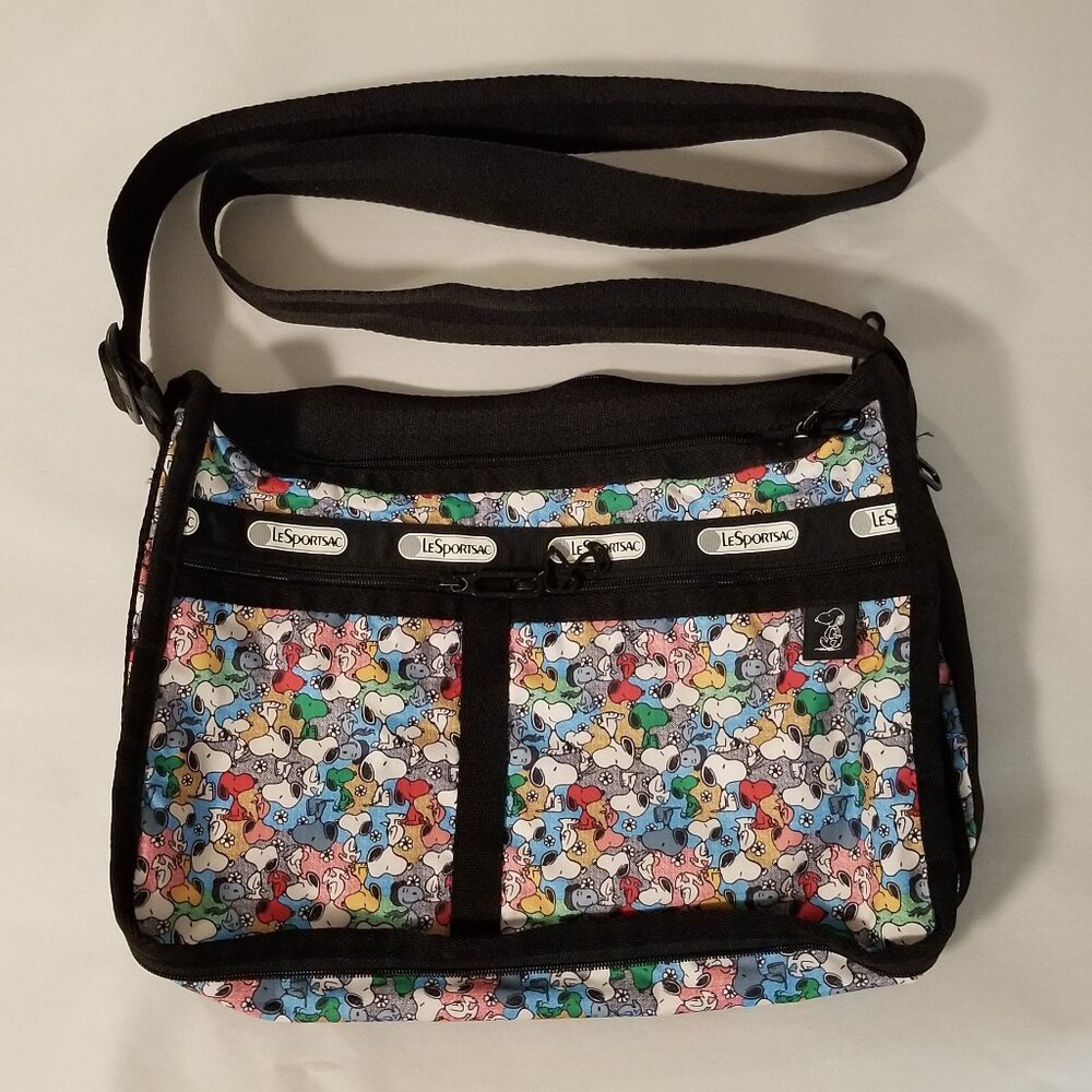 LeSportsac Purse: Deluxe Everyday Bag with Pouch - Snoopy - NWOT - Very Rare